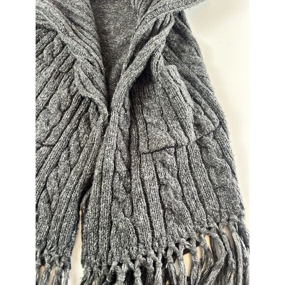 Cabi Fringe Wool Blend Sweater Vest Women M Gray Charcoal Boho Cozy Layering - Picture 11 of 13